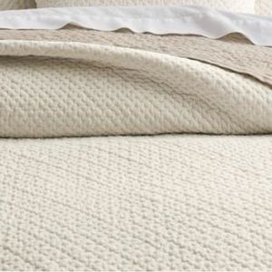 Pottery barn, Crosstitch velvet cal king quilt.   NWOT